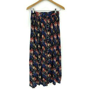 New VTG 90s Le Mieux Broomstick Skirt Womens One Size Floral Button Front Maxi